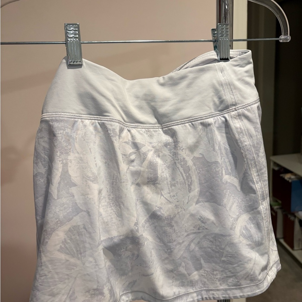 Lululemon White Floral Athletic Skort